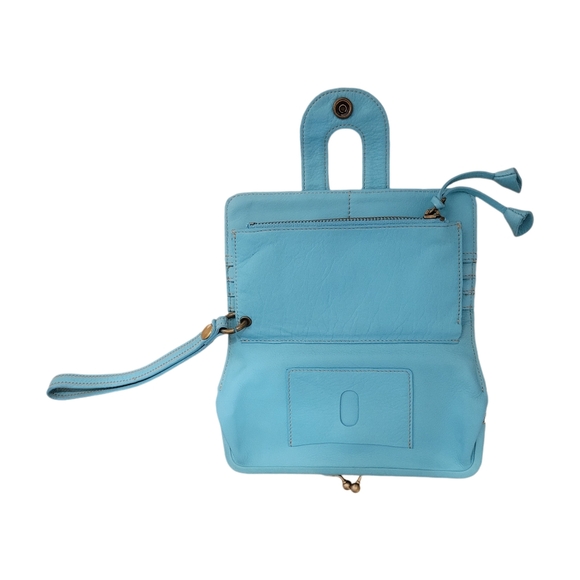 Lucky Brand Vintage Teal Leather Purse Wallet/Wristlet Butter-Soft Leather EUC - Picture 8 of 12